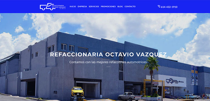 Página web Refaccionaria Octavio Vazquez